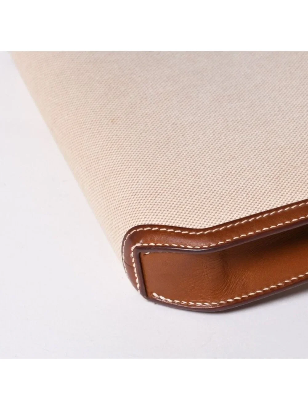 Hermes Kelly Depeches 25 Clutch Beige Brown Toile H Barenia Time